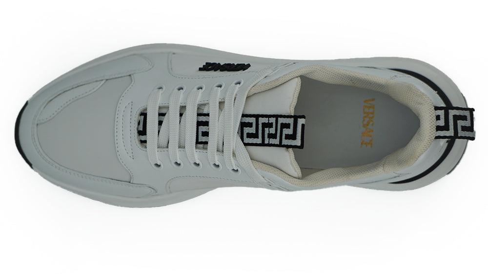 Versace Sleek White Calf Leather Sneakers - Arichezz.store