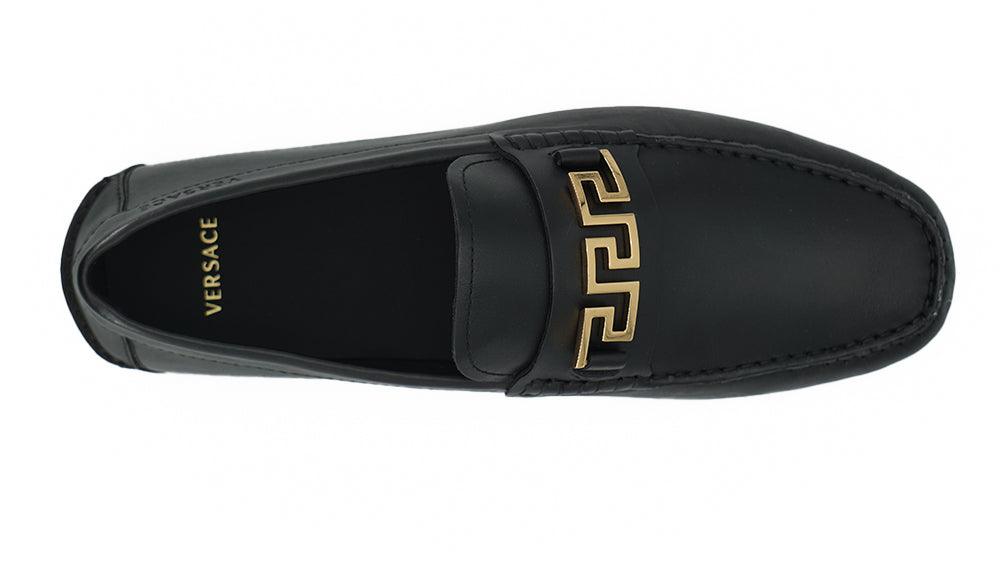 Versace Elegant Black Calf Leather Men's Loafers - Arichezz.store