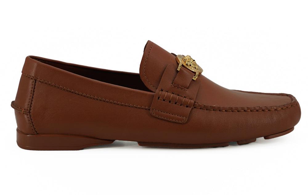 Versace Elegant Medusa-Embossed Leather Loafers - Arichezz.store