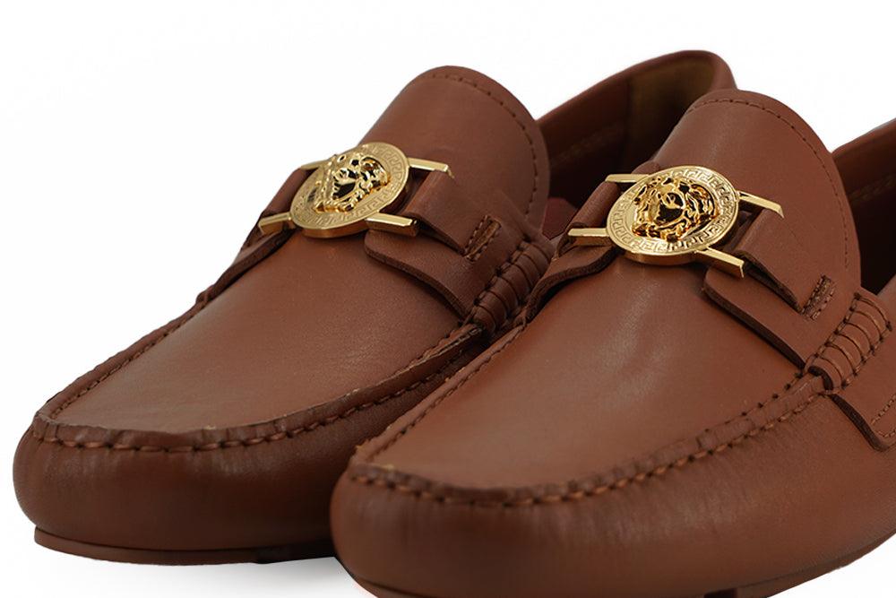 Versace Elegant Medusa-Embossed Leather Loafers - Arichezz.store