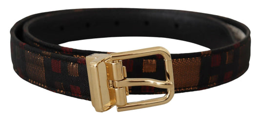 Dolce & Gabbana Multicolor Leather Belt with Gold Buckle - Arichezz.store