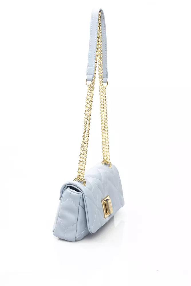 Baldinini Trend Elegant Light Blue Shoulder Bag with Golden Accents - Arichezz.store