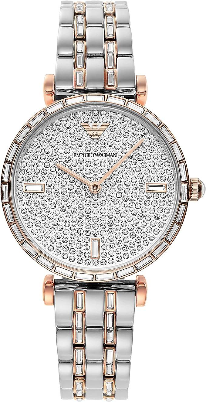 Emporio Armani Elegant Two-Tone Crystal Pave Watch - Arichezz.store