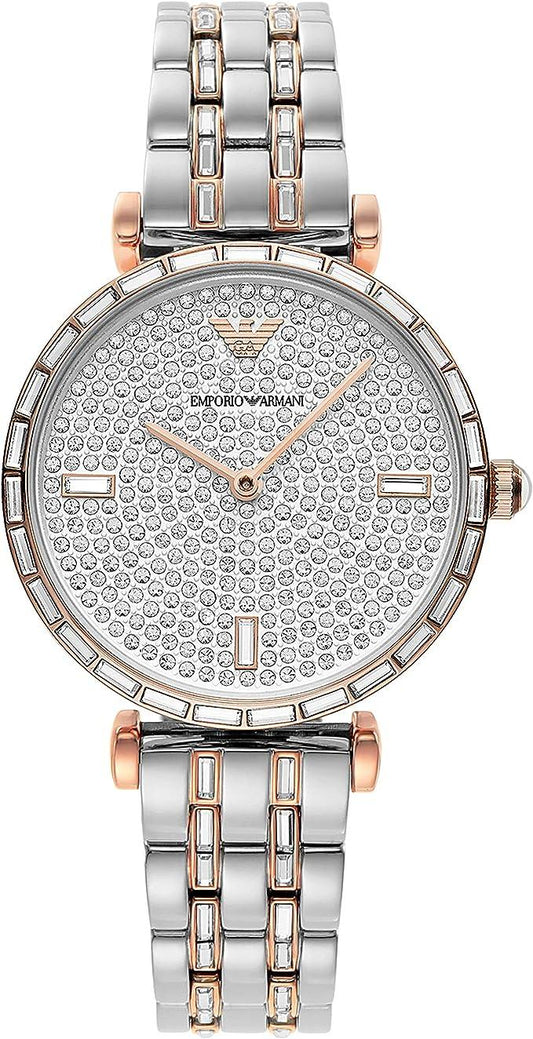 Emporio Armani Elegant Two-Tone Crystal Pave Watch - Arichezz.store