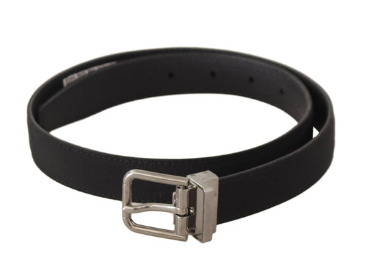 Dolce & Gabbana Elegant Black Canvas & Leather Belt - Arichezz.store