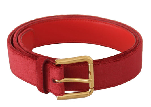 Dolce & Gabbana Elegant Red Suede Designer Belt - Arichezz.store