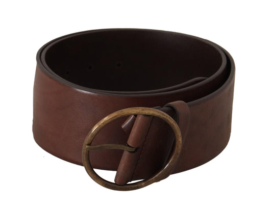 Dolce & Gabbana Elegant Leather Belt with Engraved Buckle - Arichezz.store