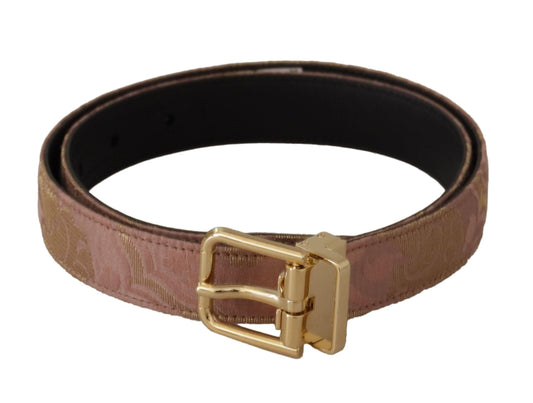 Dolce & Gabbana Chic Rose Pink Leather Belt with Logo Buckle - Arichezz.store