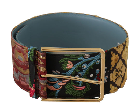 Dolce & Gabbana Multicolor Canvas Leather Statement Belt - Arichezz.store