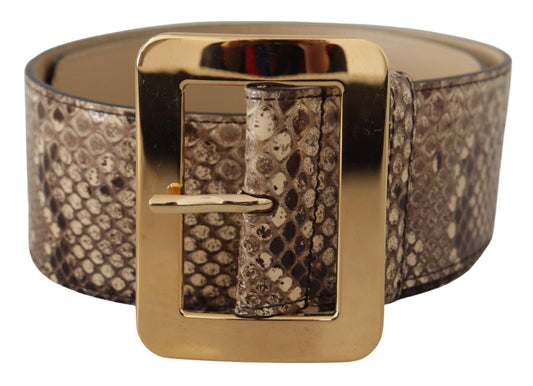 Dolce & Gabbana Elegant Leather Belt with Engraved Buckle - Arichezz.store