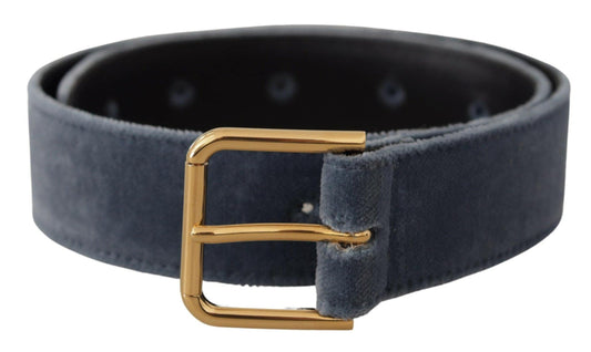 Dolce & Gabbana Elegant Navy Velvet Designer Belt - Arichezz.store