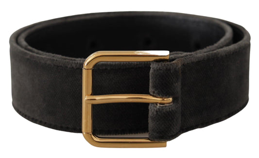 Dolce & Gabbana Elegant Velvet Belt with Engraved Buckle - Arichezz.store