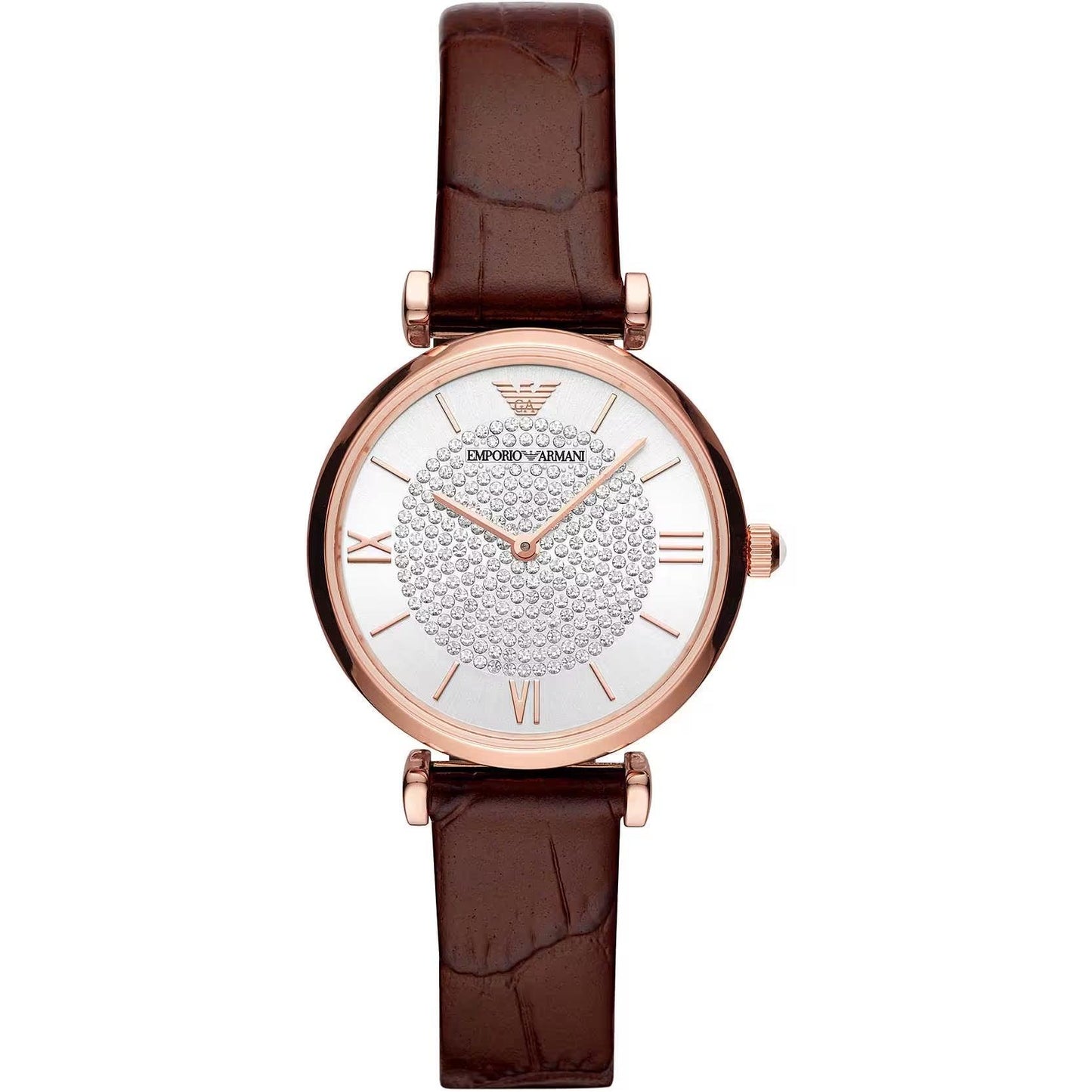 Emporio Armani Elegant Bordeaux Leather Watch for Women - Arichezz.store