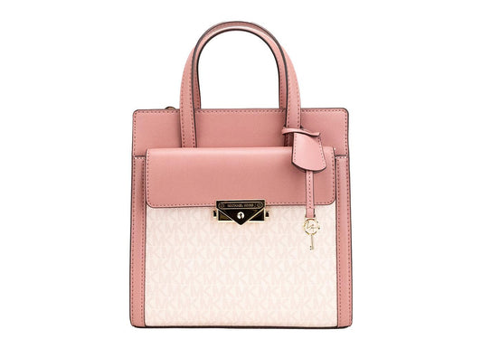 Michael Kors Cece Small Pink PVC North South Flap Tote Crossbody Bag Purse - Arichezz.store