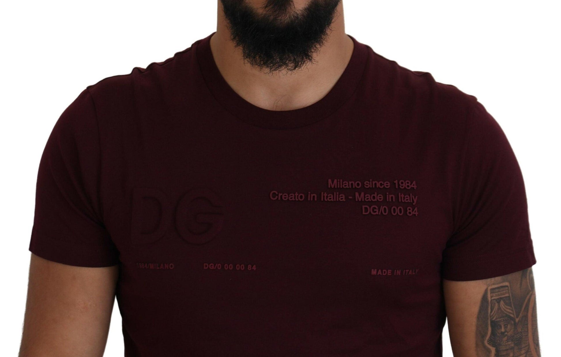 Dolce & Gabbana Elegant Maroon Crew Neck Casual Tee - Arichezz.store