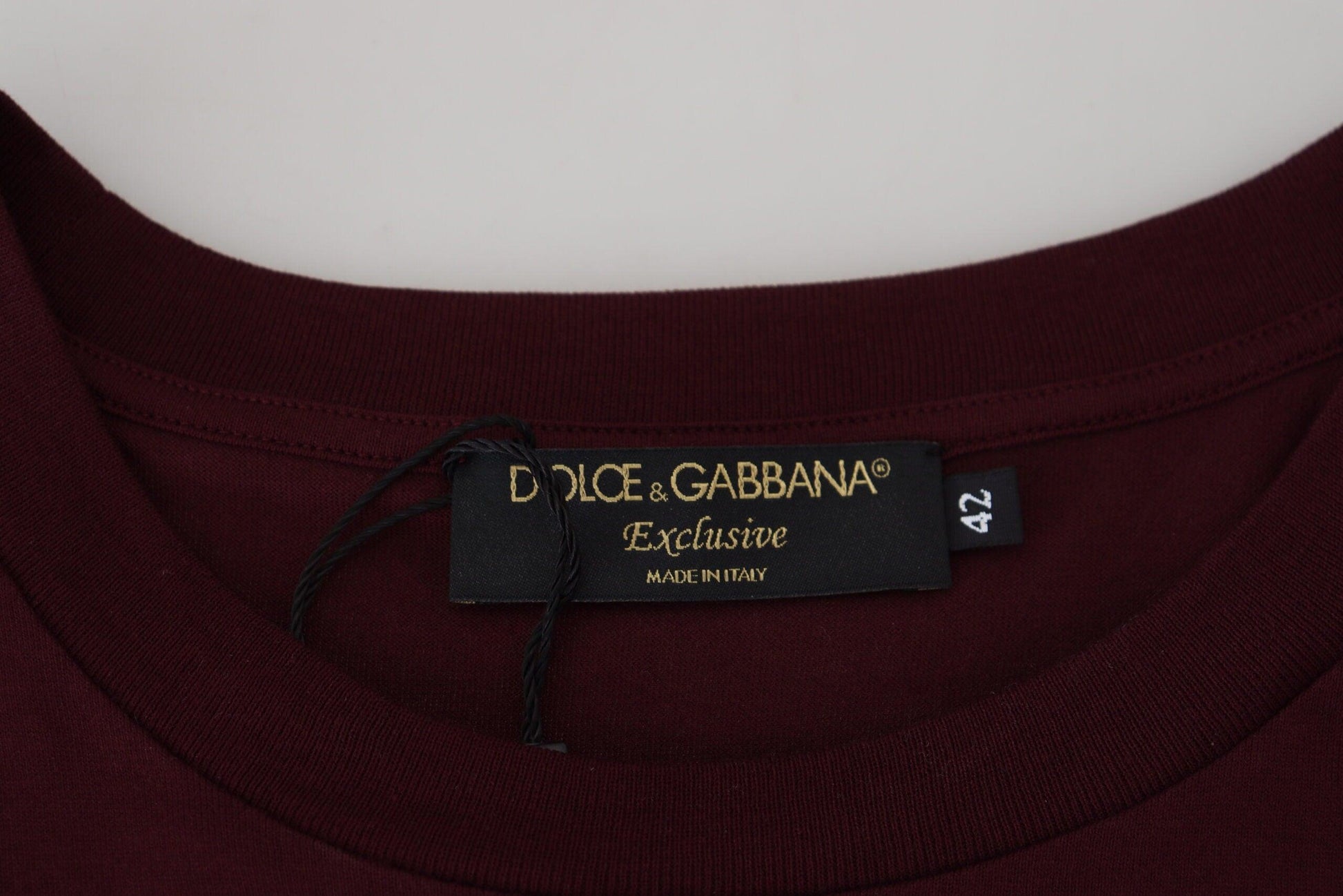 Dolce & Gabbana Elegant Maroon Crew Neck Casual Tee - Arichezz.store