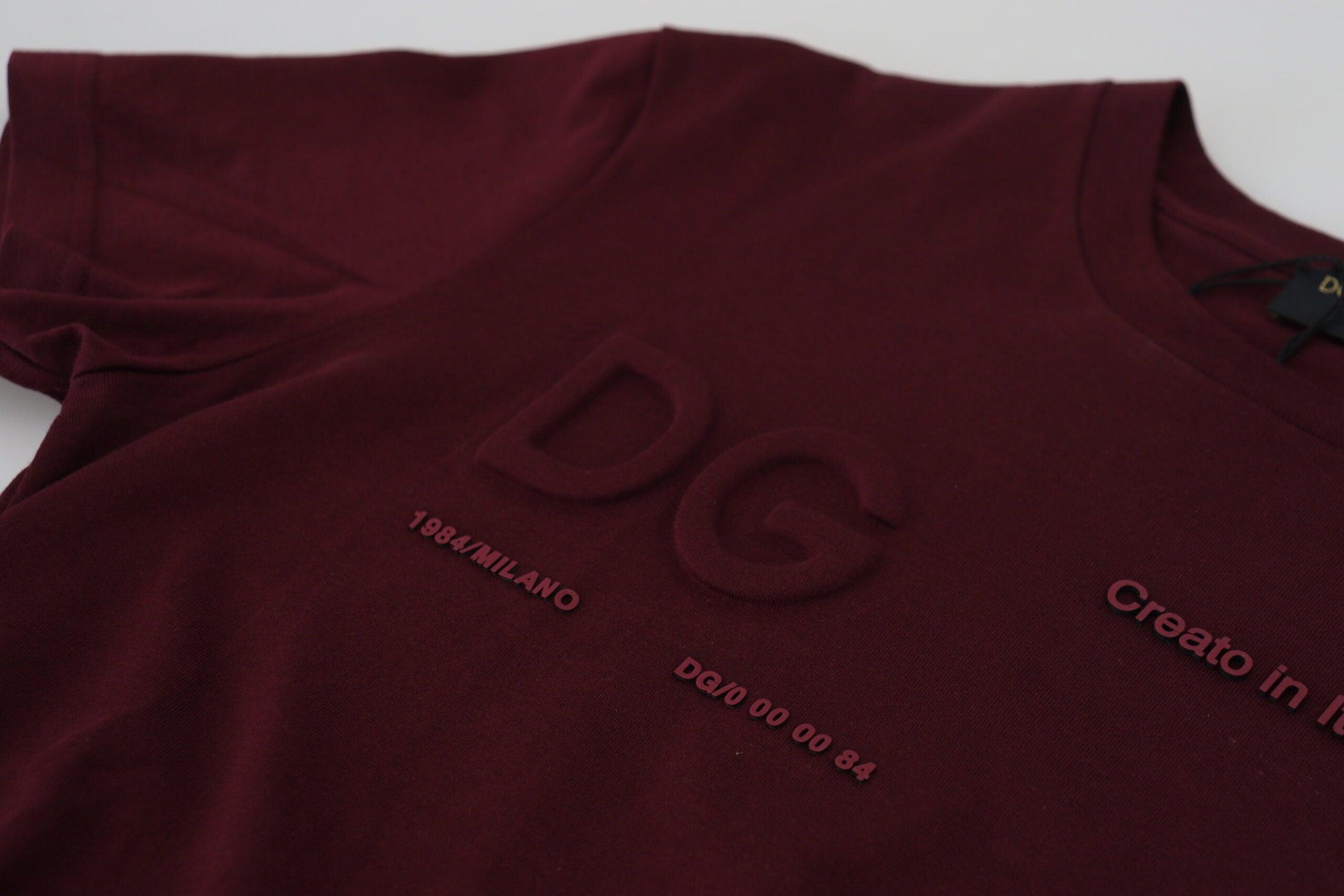 Dolce & Gabbana Elegant Maroon Crew Neck Casual Tee - Arichezz.store