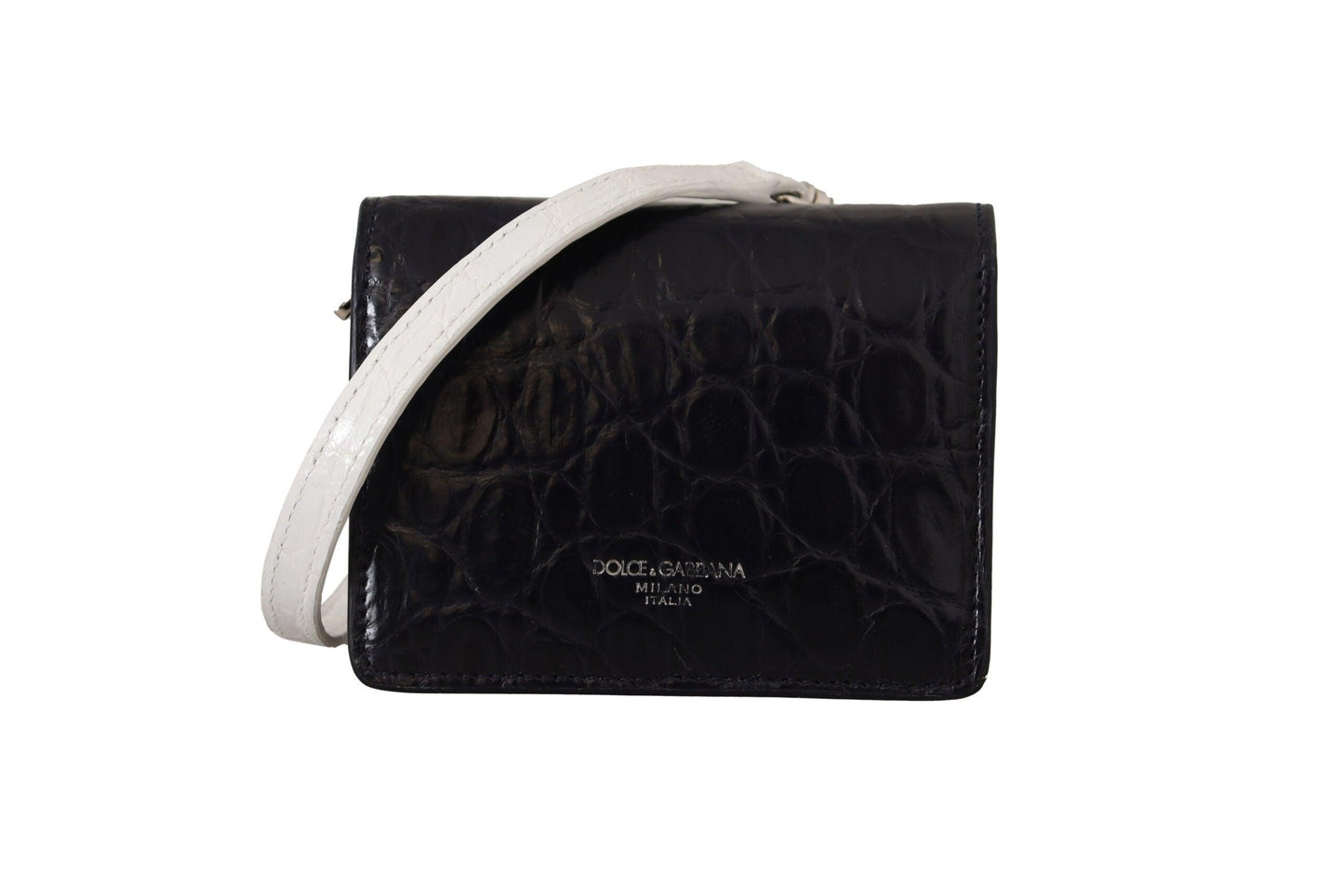 Dolce & Gabbana Blue Exotic Leather Bifold Wallet with Strap - Arichezz.store