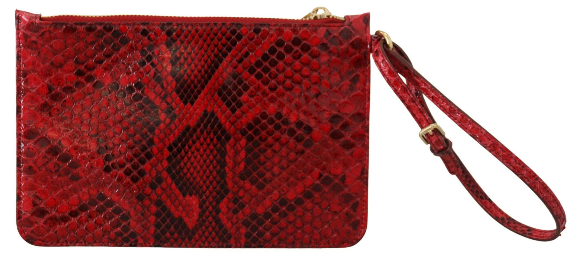 Dolce & Gabbana Elegant Red Leather Ayers Snake Clutch - Arichezz.store