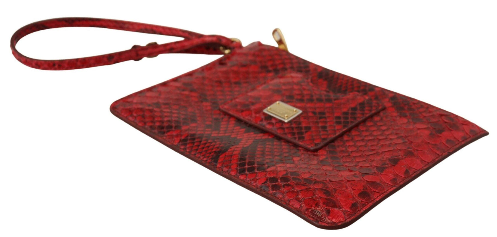 Dolce & Gabbana Elegant Red Leather Ayers Snake Clutch - Arichezz.store