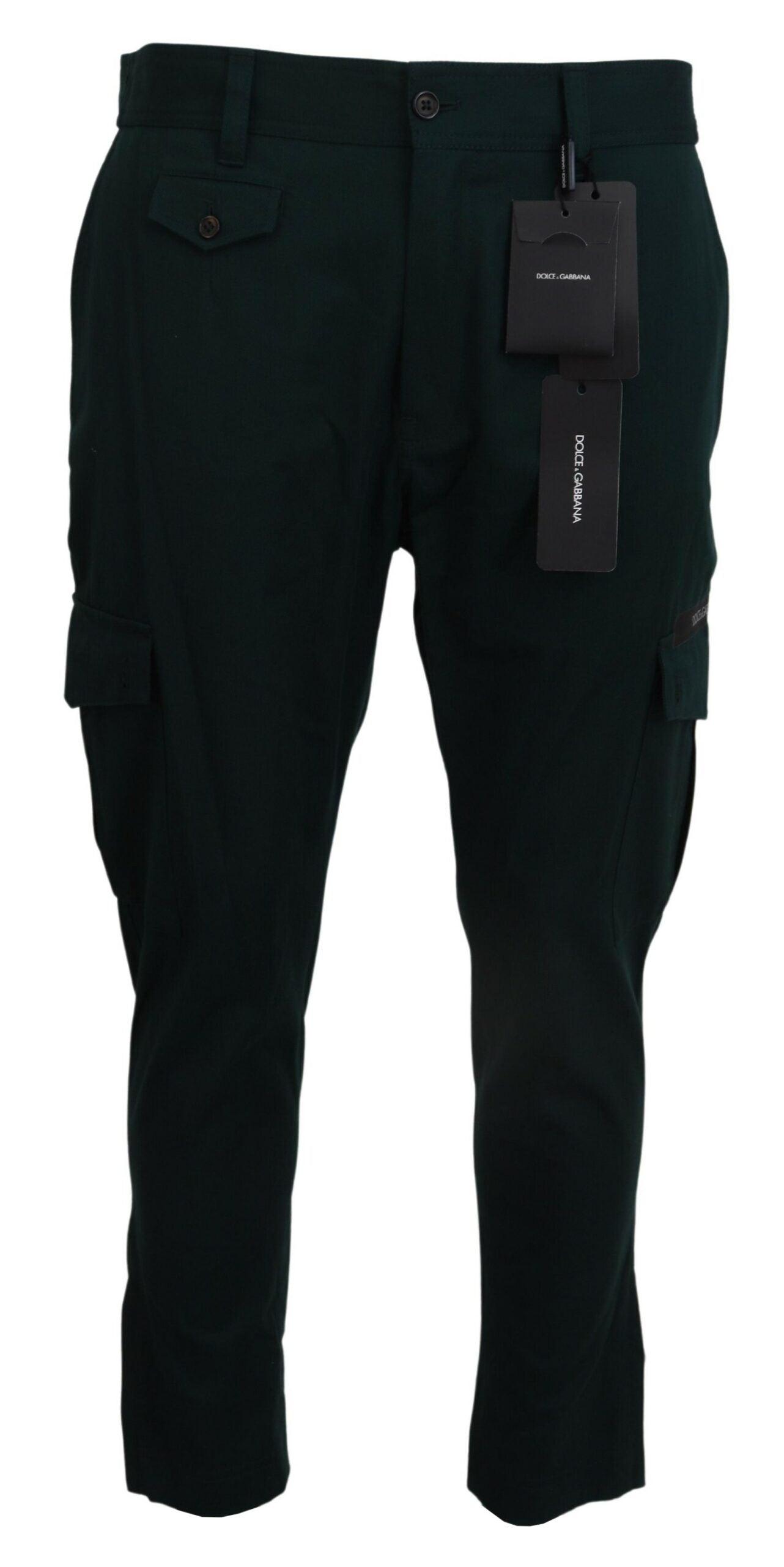 Dolce & Gabbana Elegant Green Slim Fit Cargo Jeans - Arichezz.store