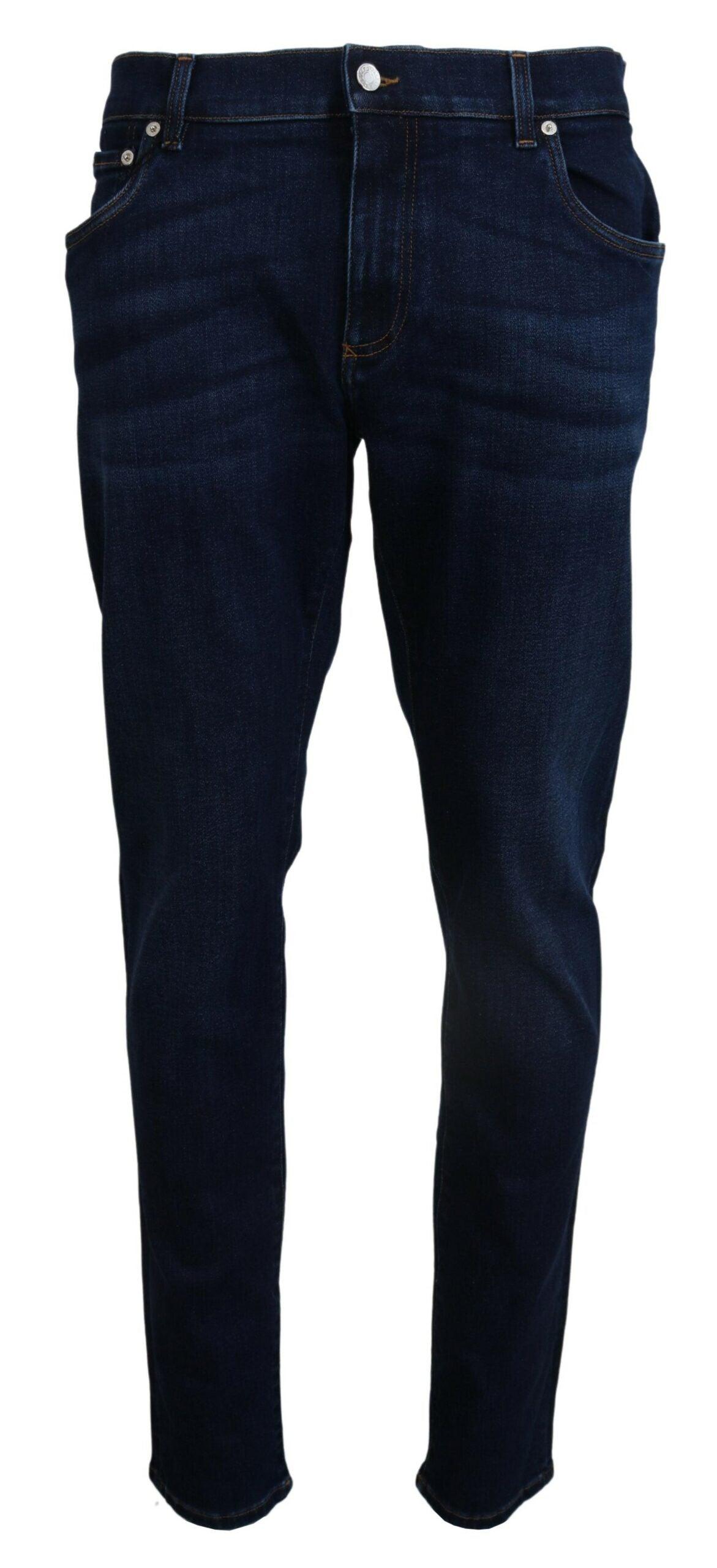 Dolce & Gabbana Elegant Slim Fit Dark Blue Denim Jeans - Arichezz.store