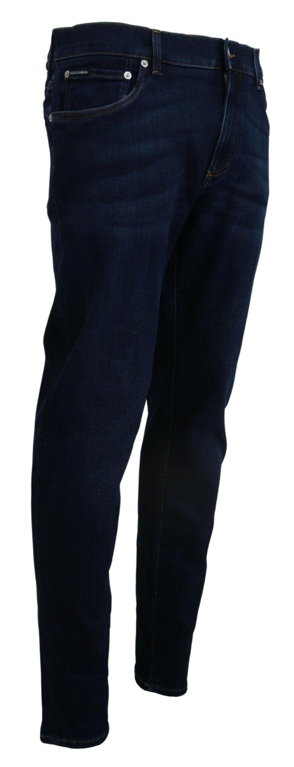 Dolce & Gabbana Elegant Slim Fit Dark Blue Denim Jeans - Arichezz.store