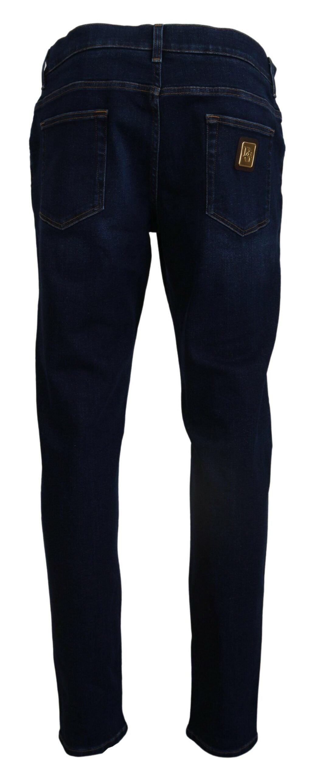 Dolce & Gabbana Elegant Slim Fit Dark Blue Denim Jeans - Arichezz.store