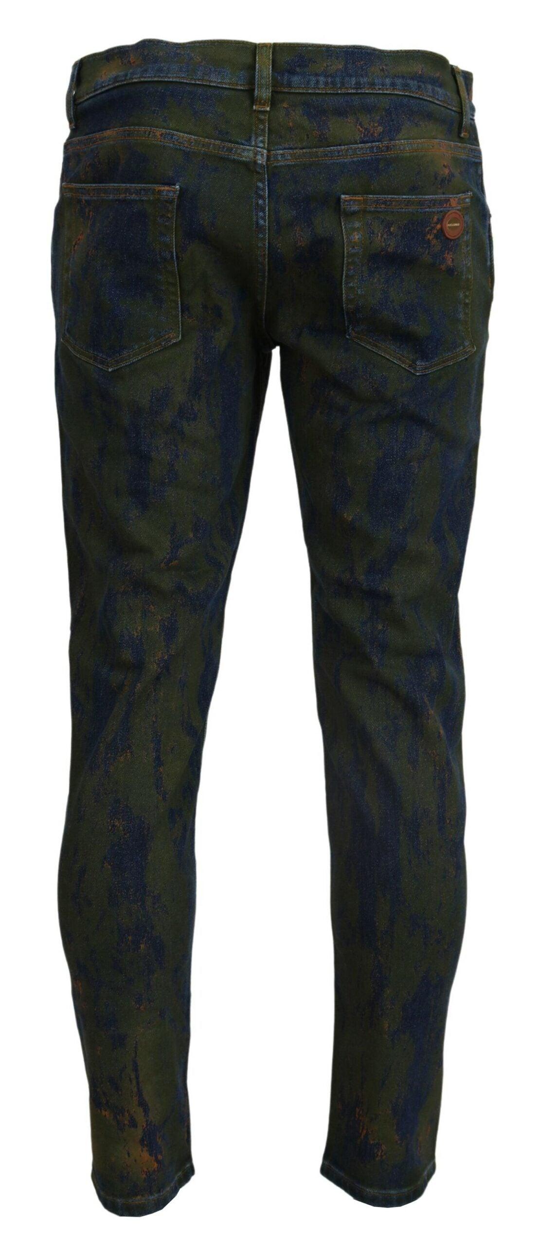 Dolce & Gabbana Chic Slim-Fit Denim Jeans in Green Wash - Arichezz.store