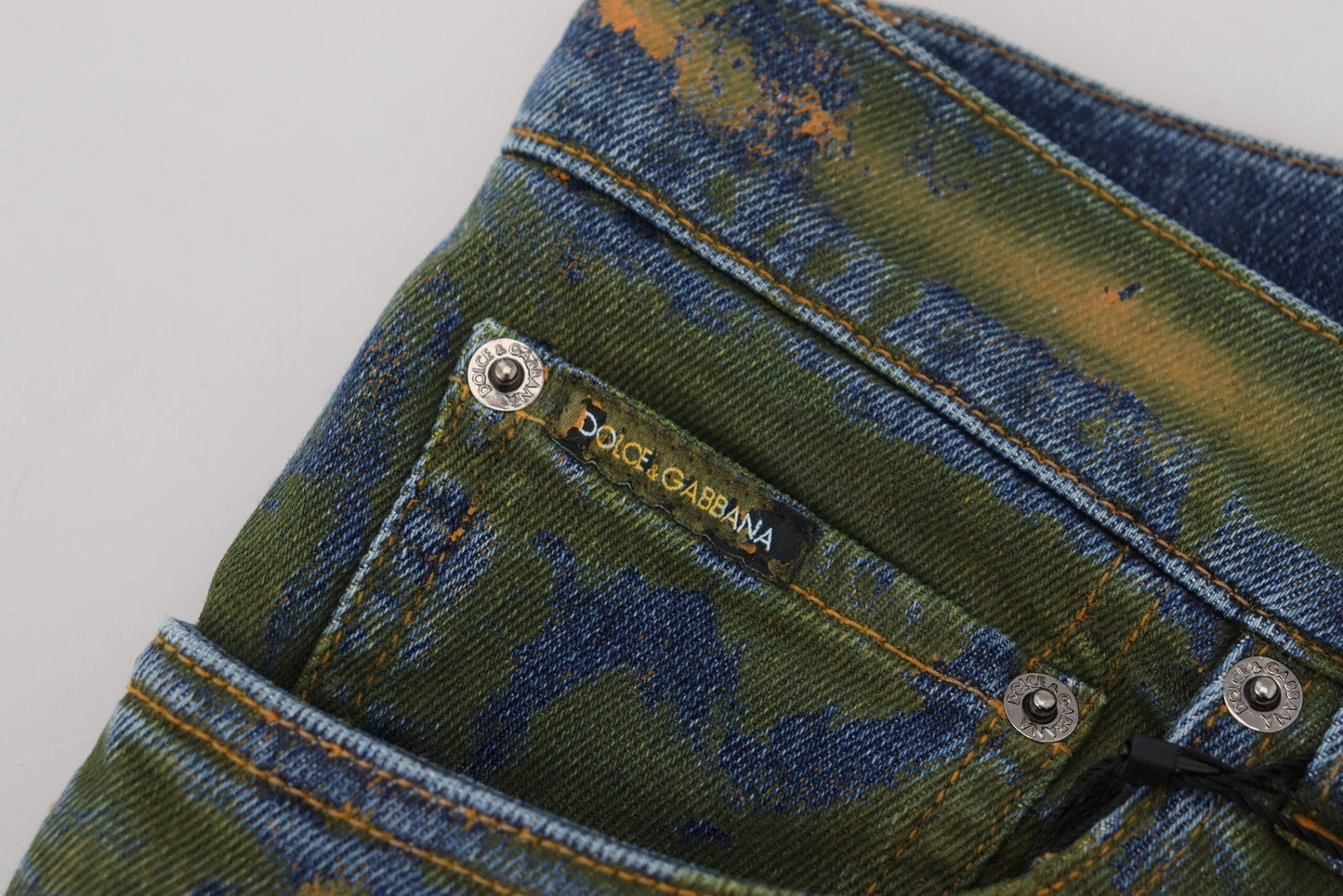 Dolce & Gabbana Chic Slim-Fit Denim Jeans in Green Wash - Arichezz.store