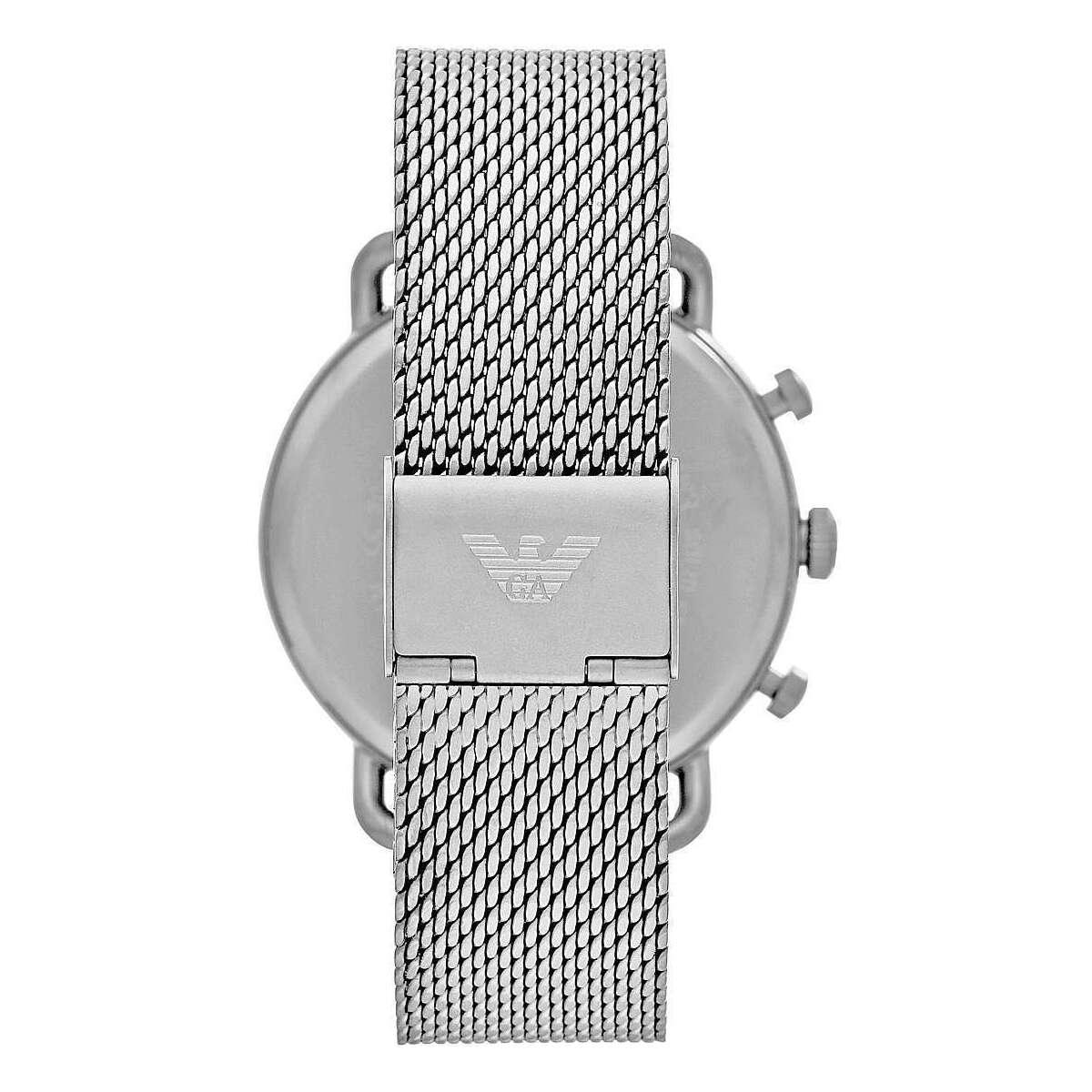 Emporio Armani Sophisticated Silver Steel Chronograph Watch - Arichezz.store