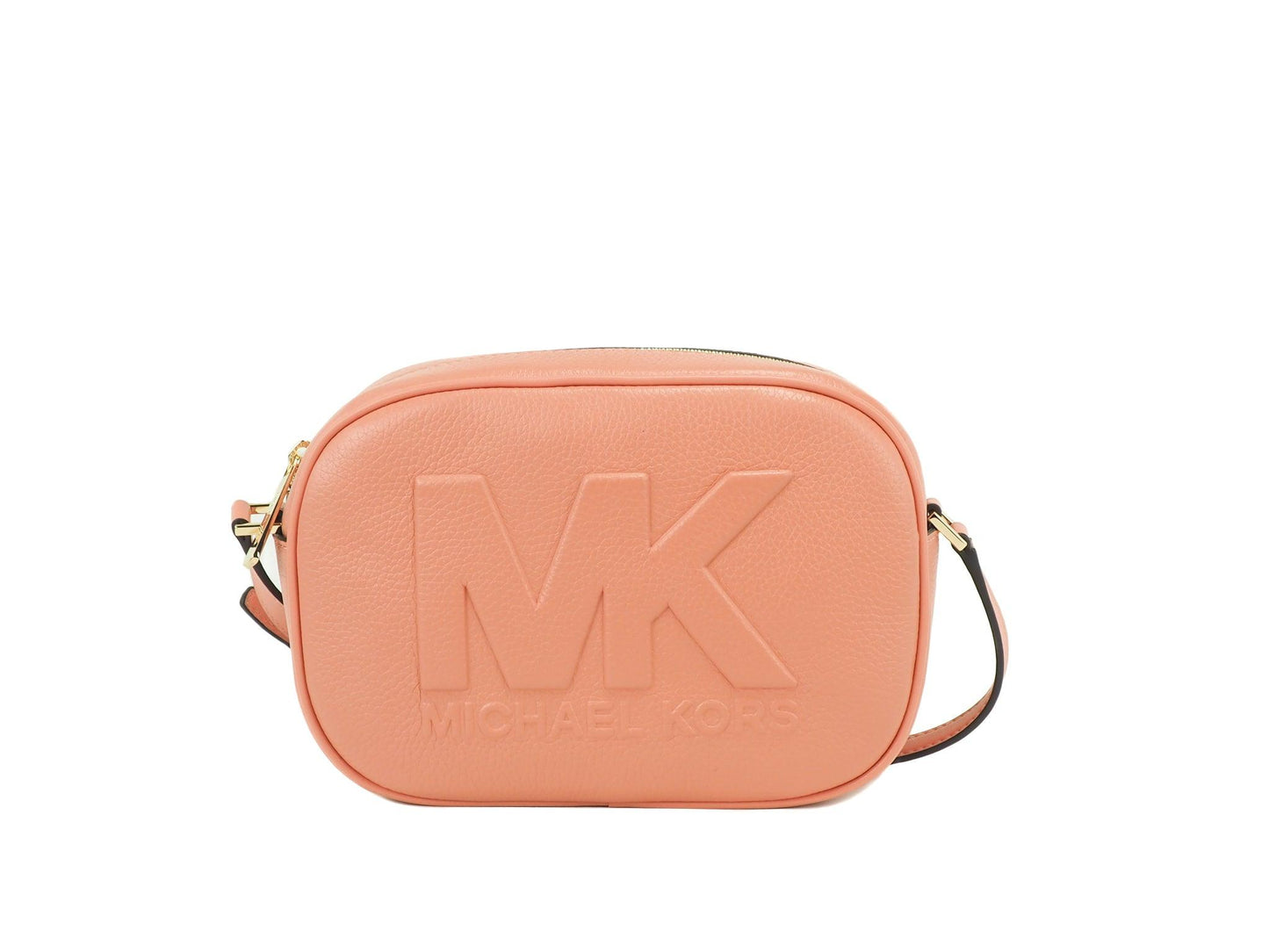 Michael Kors Jet Set Travel Medium Sherbert Leather Oval Camera Crossbody Bag - Arichezz.store