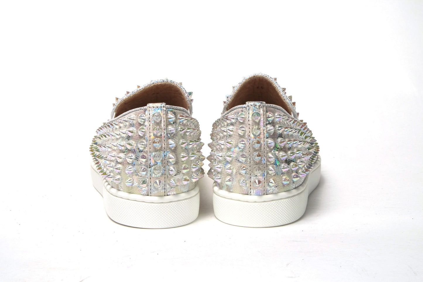 Christian Louboutin White Ab/Clear Ab Roller Boat Woman Flat Sneaker - Arichezz.store