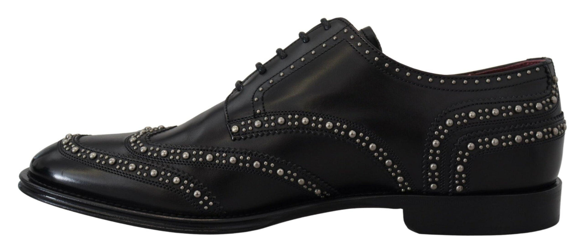 Dolce & Gabbana Elegant Studded Black Derby Shoes - Arichezz.store