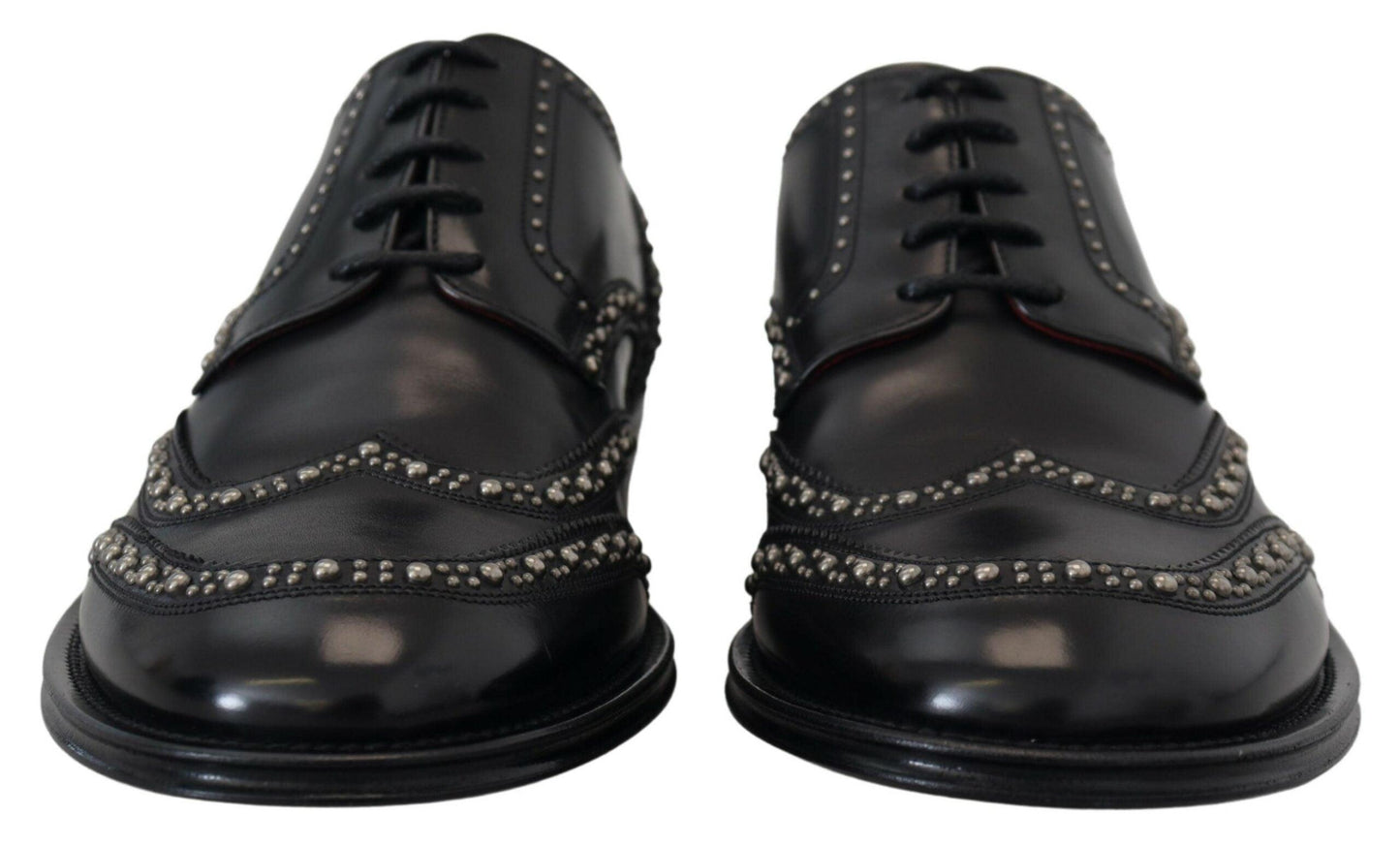 Dolce & Gabbana Elegant Studded Black Derby Shoes - Arichezz.store