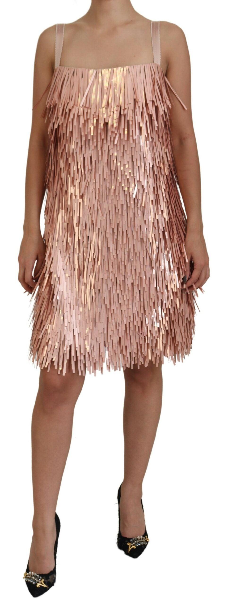 Dolce & Gabbana Elegant Pink A-Line Tinsel Dress - Arichezz.store