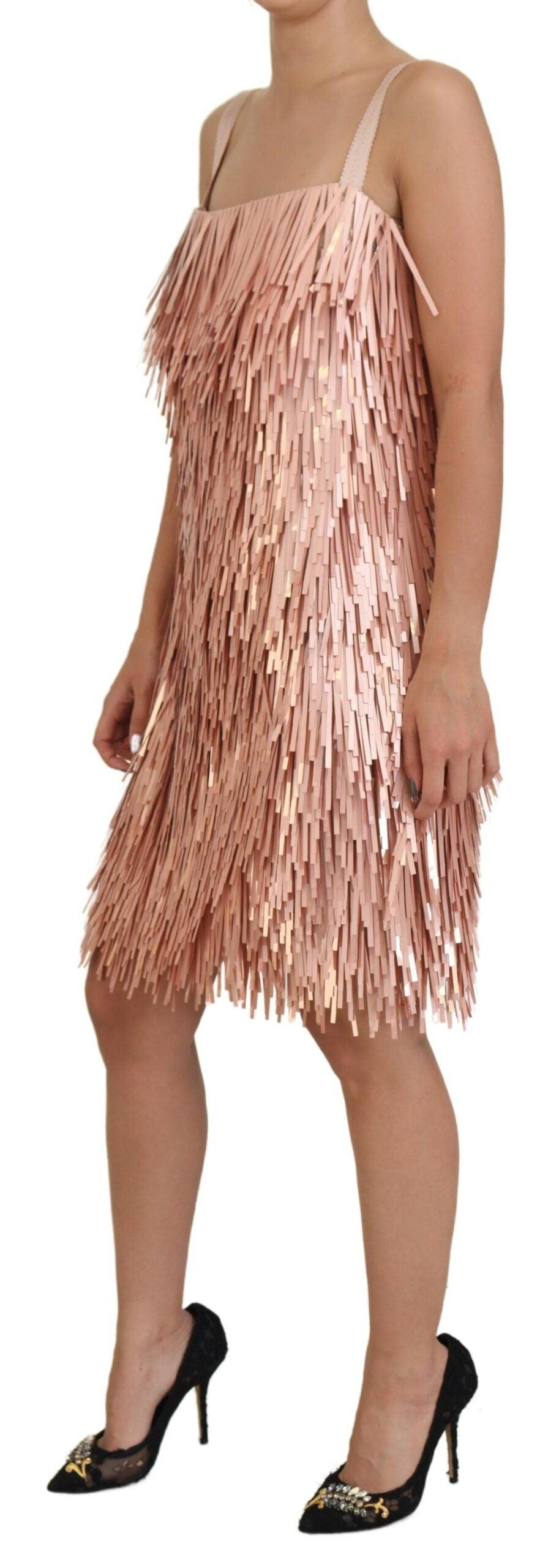 Dolce & Gabbana Elegant Pink A-Line Tinsel Dress - Arichezz.store