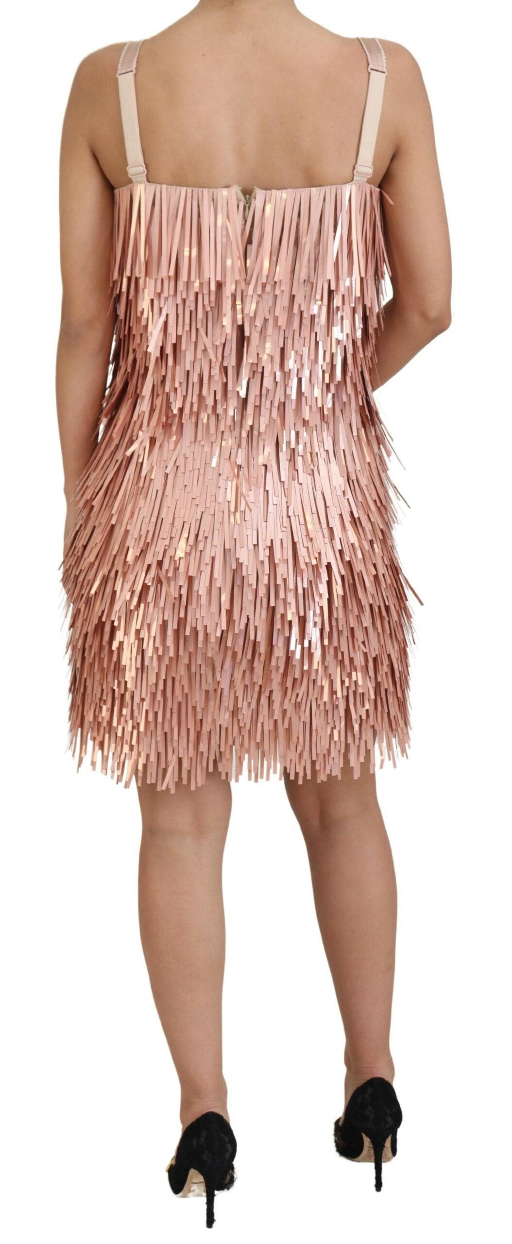 Dolce & Gabbana Elegant Pink A-Line Tinsel Dress - Arichezz.store