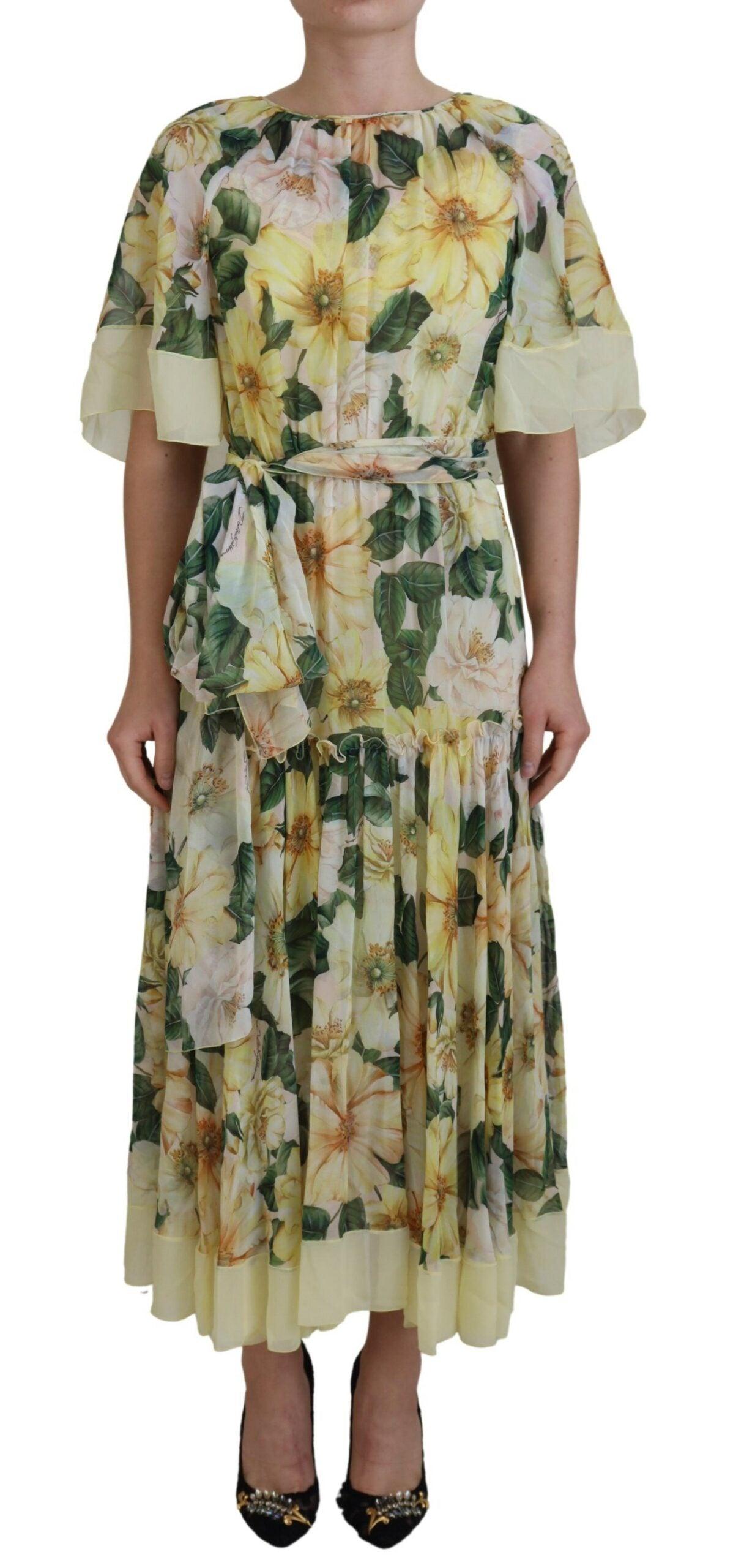 Dolce & Gabbana Elegant Silk Floral Maxi Dress - Arichezz.store