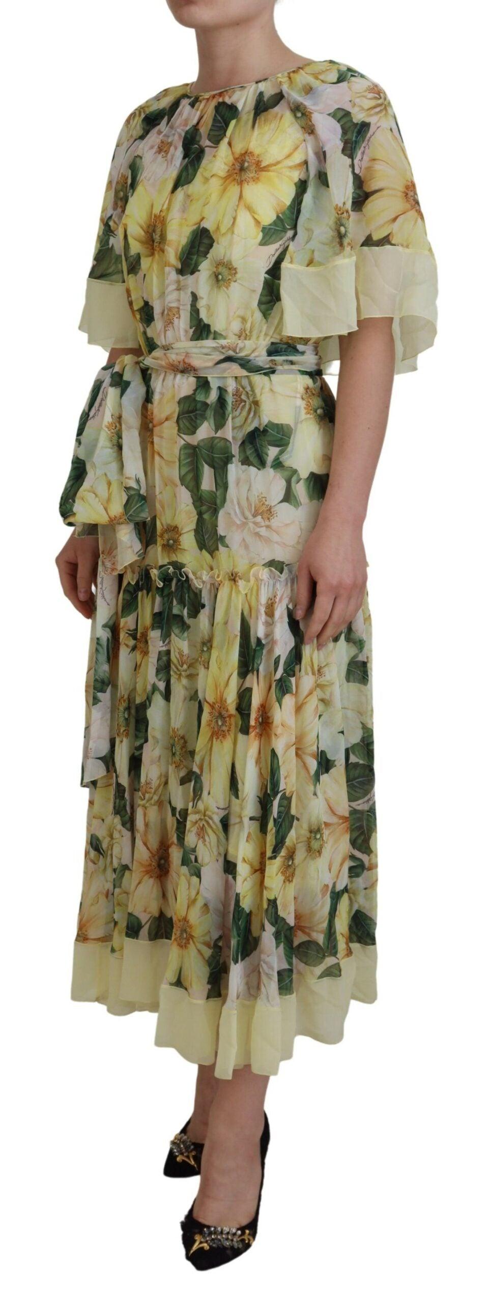 Dolce & Gabbana Elegant Silk Floral Maxi Dress - Arichezz.store