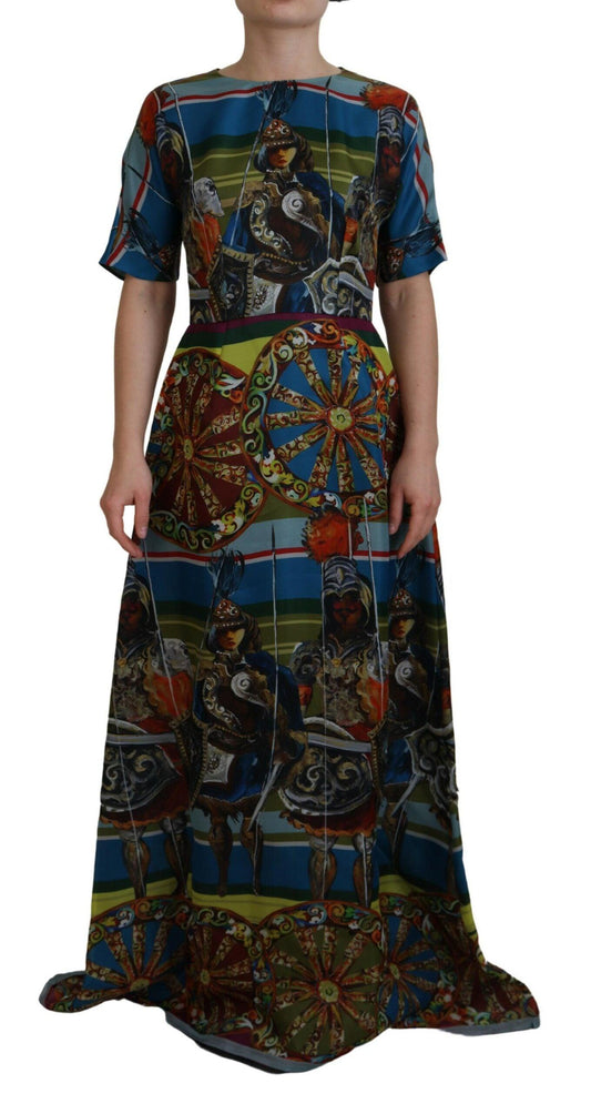 Dolce & Gabbana Sicilian Elegance Long Silk Dress - Arichezz.store