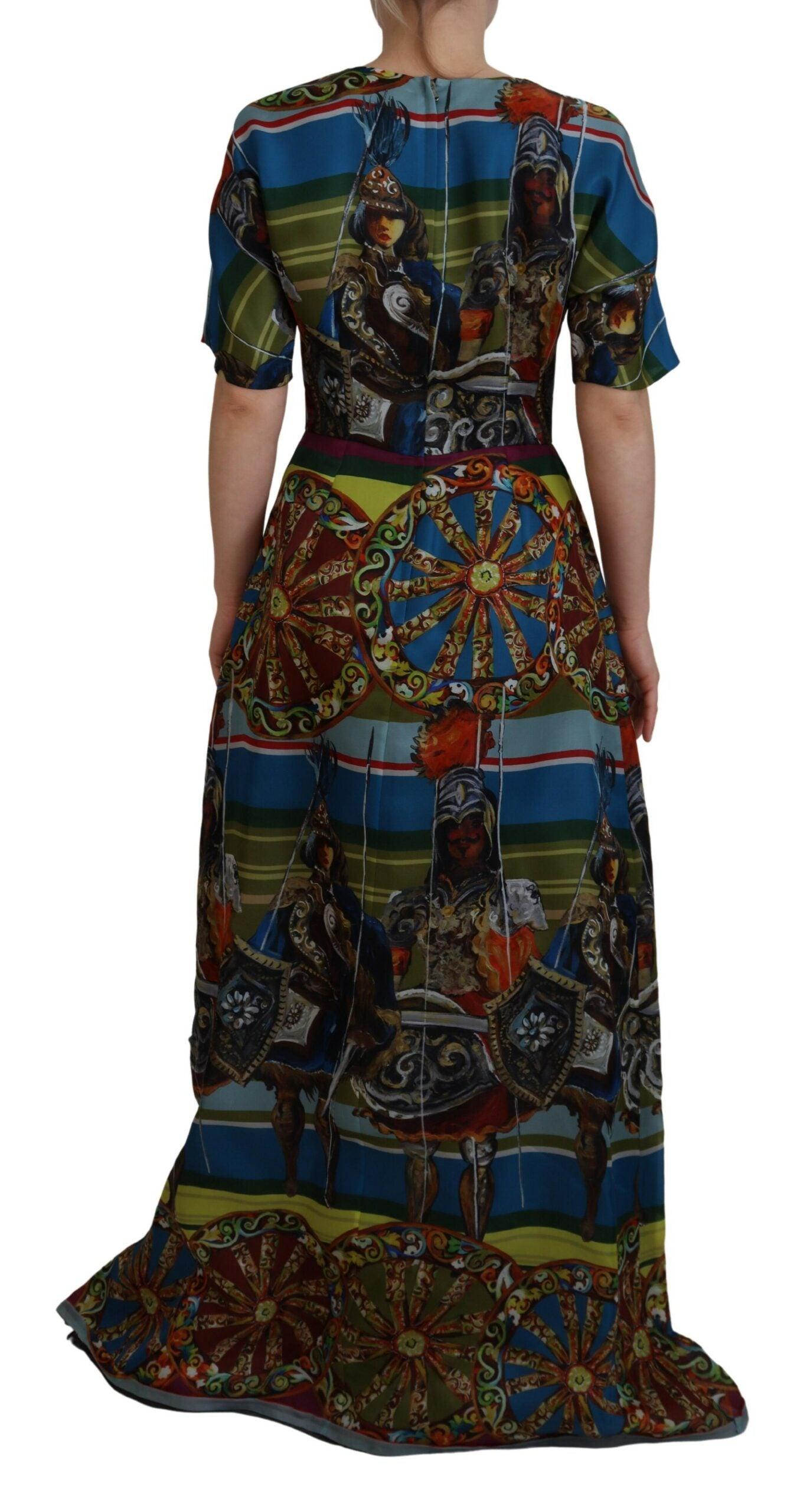 Dolce & Gabbana Sicilian Elegance Long Silk Dress - Arichezz.store