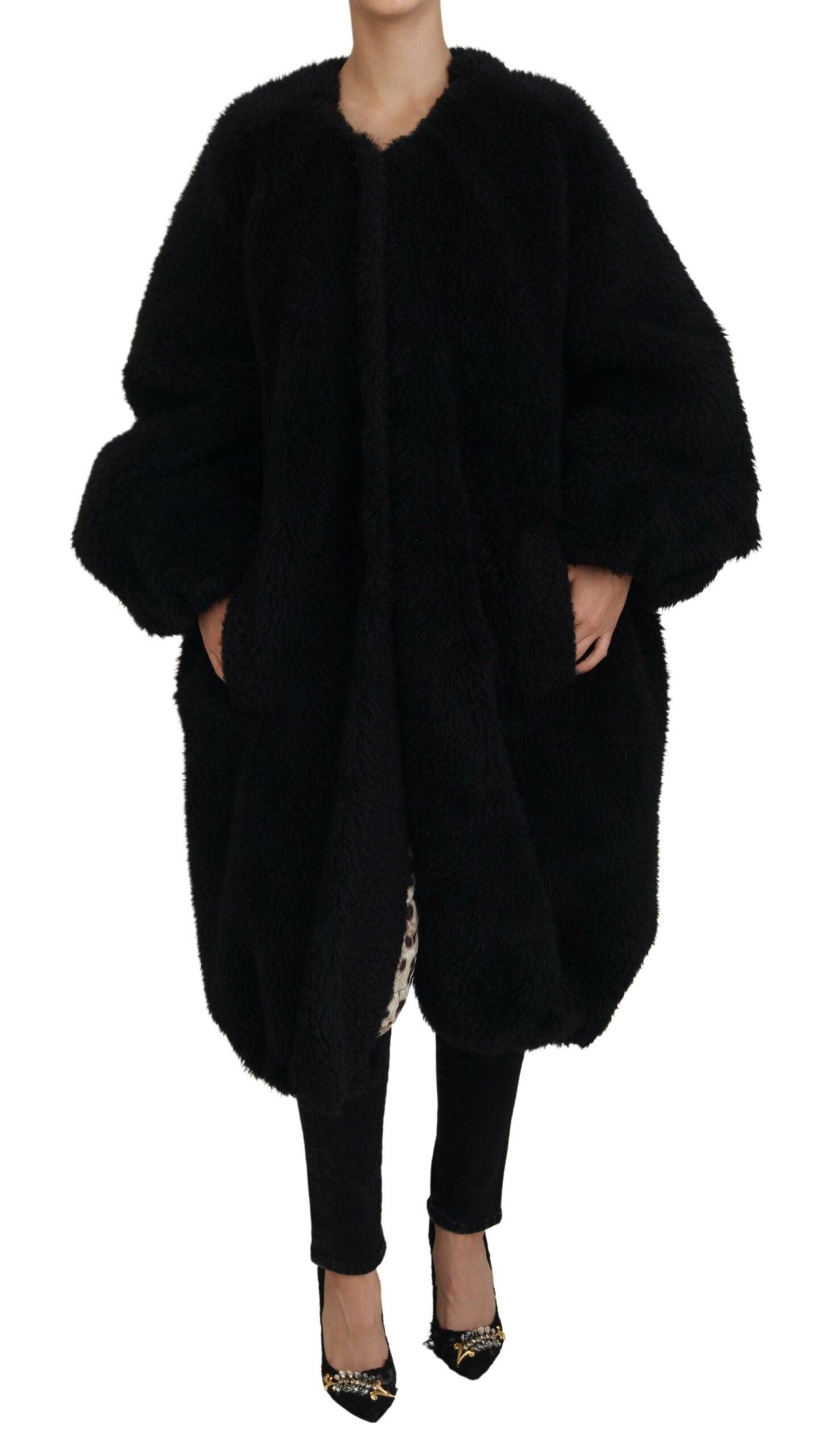 Dolce & Gabbana Black Cashmere Blend Overcoat Jacket - Arichezz.store