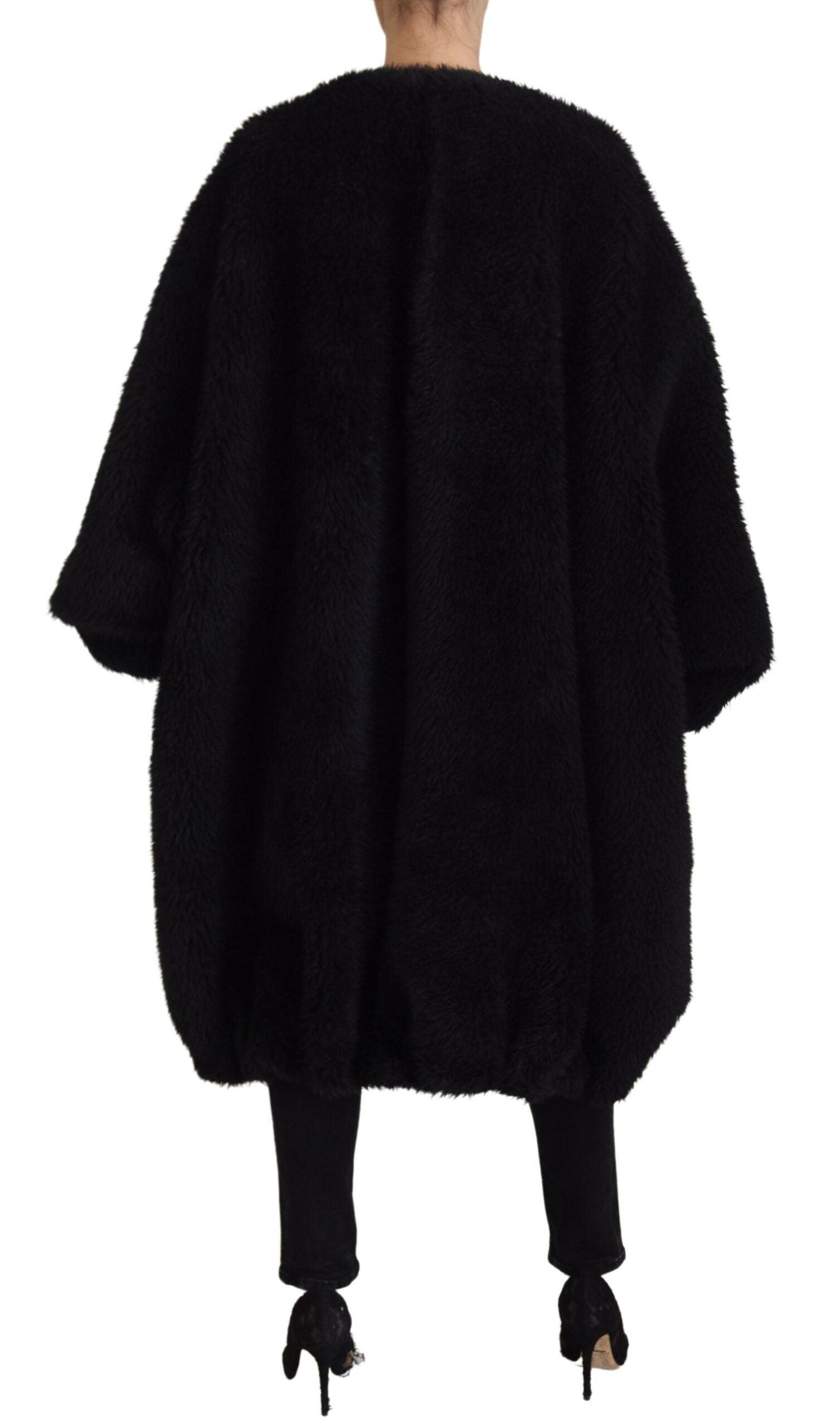 Dolce & Gabbana Black Cashmere Blend Overcoat Jacket - Arichezz.store