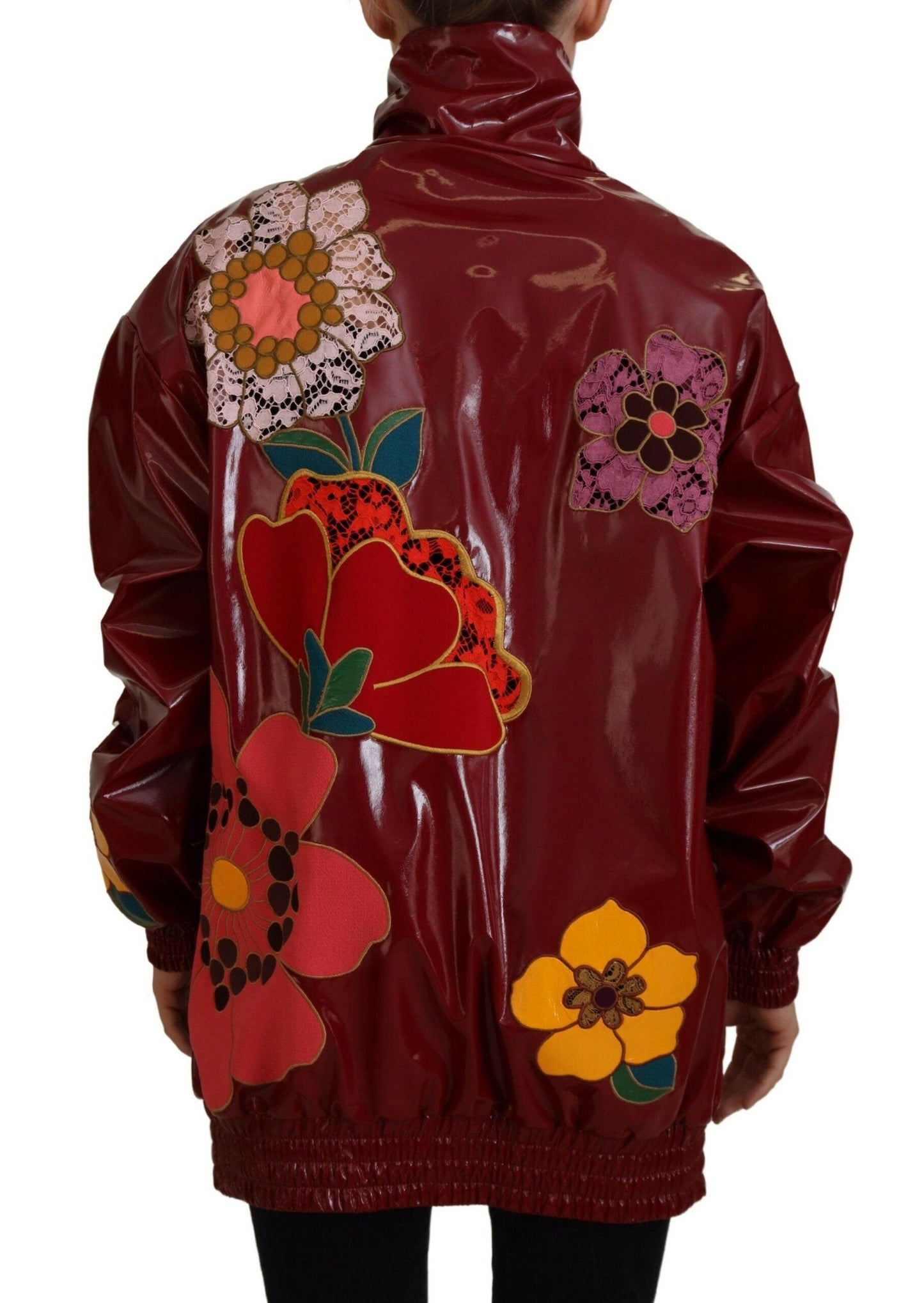 Dolce & Gabbana Maroon Floral Luxe Jacket - Arichezz.store