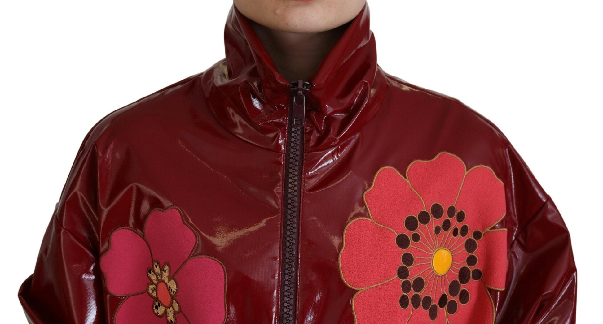 Dolce & Gabbana Maroon Floral Luxe Jacket - Arichezz.store