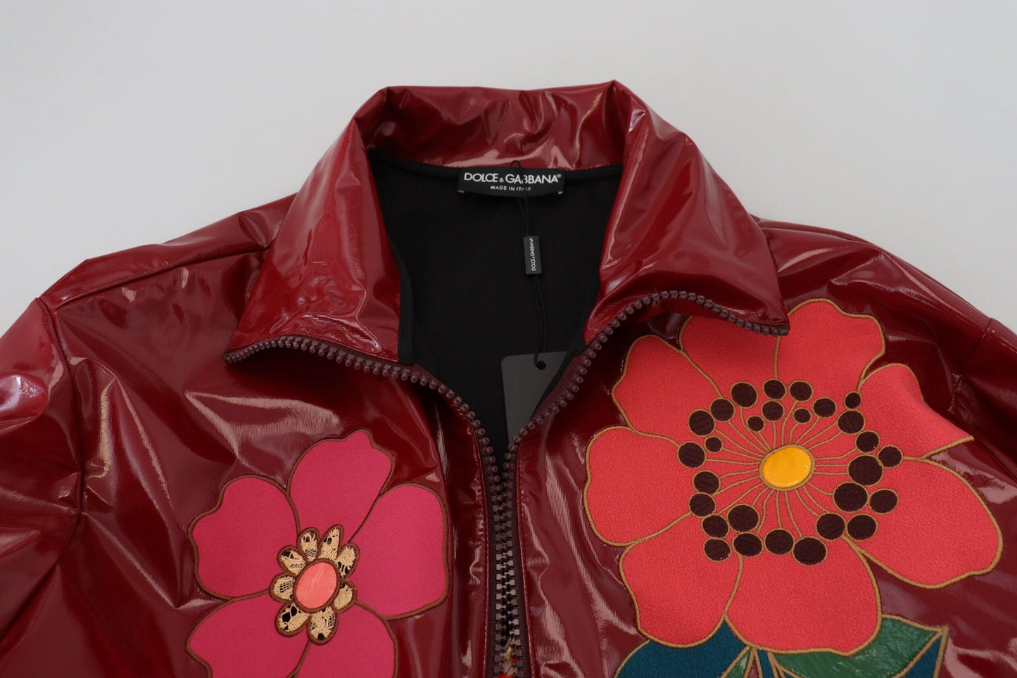 Dolce & Gabbana Maroon Floral Luxe Jacket - Arichezz.store