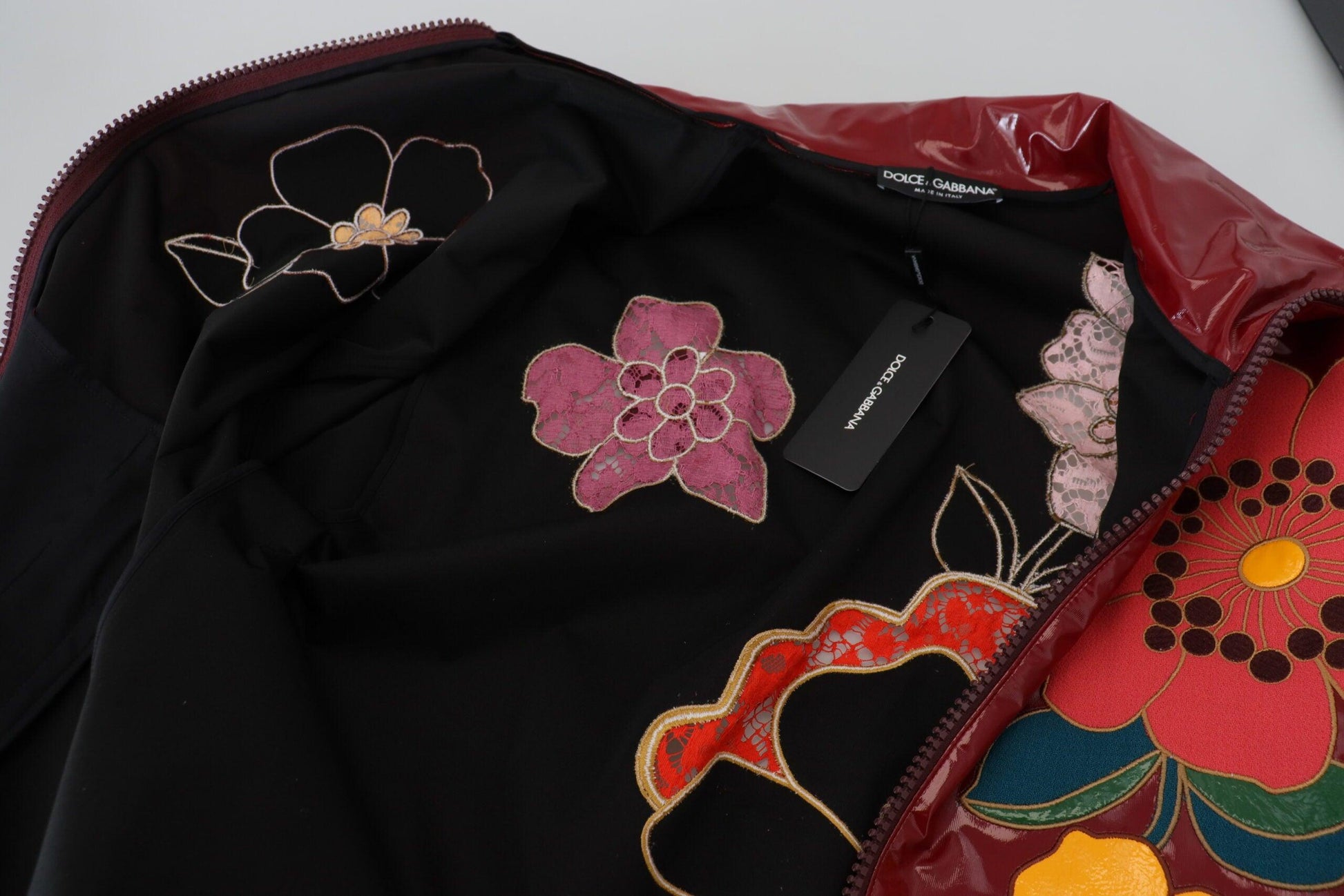 Dolce & Gabbana Maroon Floral Luxe Jacket - Arichezz.store