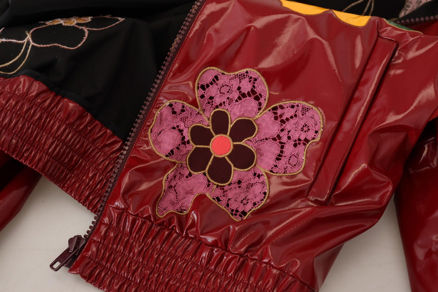 Dolce & Gabbana Maroon Floral Luxe Jacket - Arichezz.store