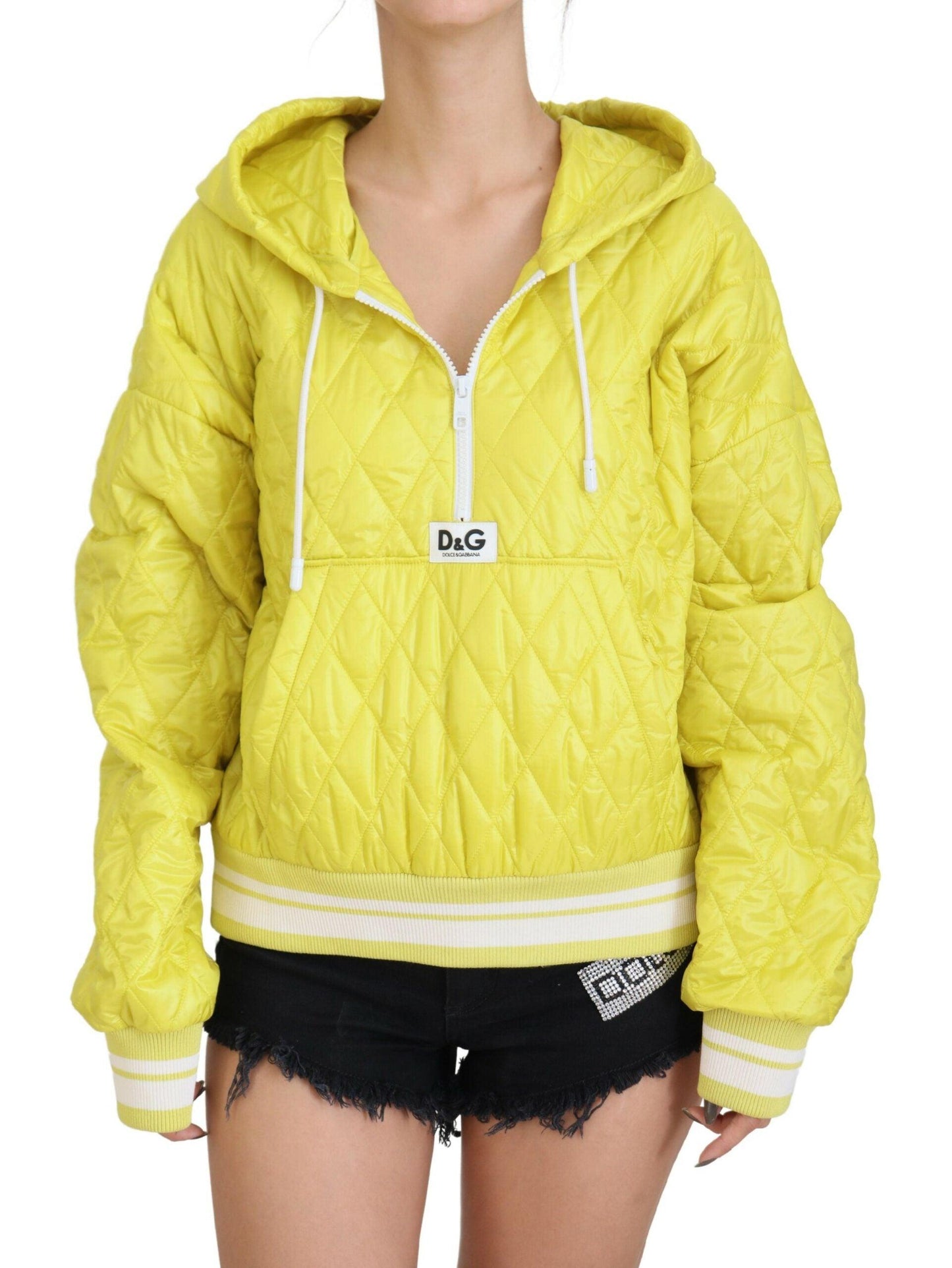 Dolce & Gabbana Yellow Hooded Jacket - Arichezz.store